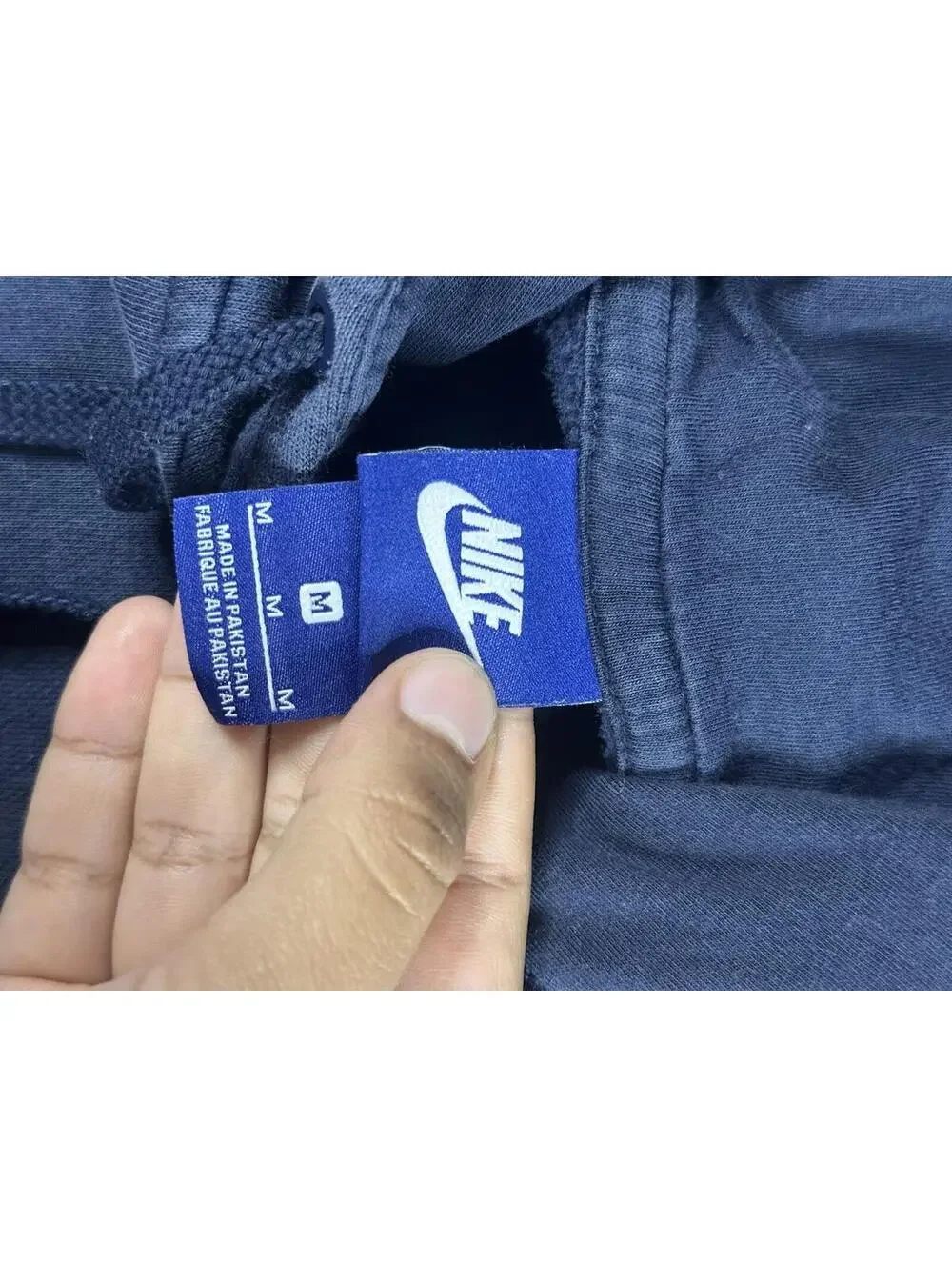 🔥👟 Nike Navy Blue Pullover Hoodie Swoosh Logo Sweatshirt M 🔥👟